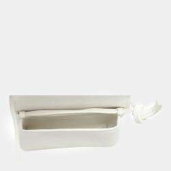 Bottega Veneta White Leather Intrecciato Crossbody Pouch