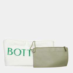 Pre Owned Bottega Veneta Green Leather Arco Tote Bag