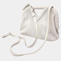 Bottega Veneta White Leather Point Bag