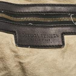Pre Owned Bottega Veneta Black Intrecciato Leather Maxi Veneta Hobo 