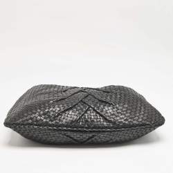 Pre Owned Bottega Veneta Black Intrecciato Leather Maxi Veneta Hobo 