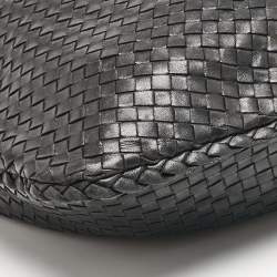 Pre Owned Bottega Veneta Black Intrecciato Leather Maxi Veneta Hobo 