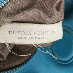 Pre Owned Bottega Veneta Blue Intrecciato Leather Small Campana Hobo