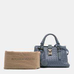 Bottega Veneta Blue Mini Nappa Intrecciato Roma Satchel