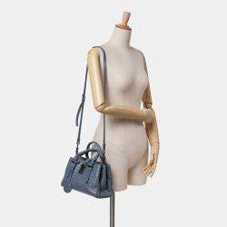 Bottega Veneta Blue Mini Nappa Intrecciato Roma Satchel