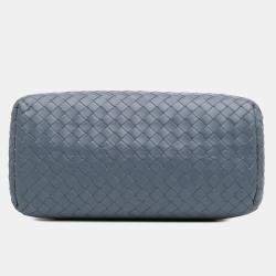 Bottega Veneta Blue Mini Nappa Intrecciato Roma Satchel