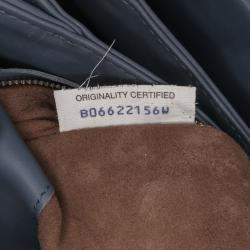 Bottega Veneta Blue Mini Nappa Intrecciato Roma Satchel