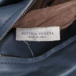 Bottega Veneta Blue Mini Nappa Intrecciato Roma Satchel