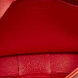Bottega Veneta Red Intreccio Leather Small Cassette Crossbody Bag