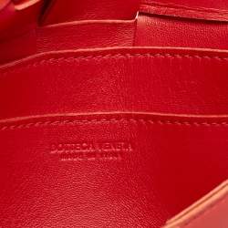 Bottega Veneta Red Intreccio Leather Small Cassette Crossbody Bag