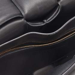 Pre Owned Bottega Veneta Black Intreccio Leather Padded Cassette Shoulder Bag