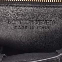 Pre Owned Bottega Veneta Black Intreccio Leather Padded Cassette Shoulder Bag