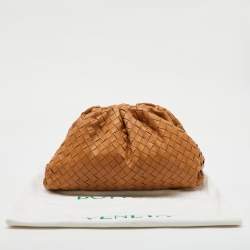 Bottega Veneta Brown Intrecciato Leather Pouch Clutch