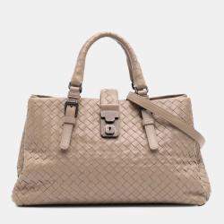 Bottega Veneta Brown Small Nappa Intrecciato Roma Satchel