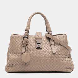 Bottega Veneta Brown Small Nappa Intrecciato Roma Satchel