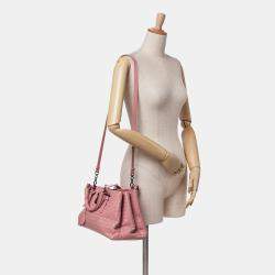 Bottega Veneta Pink Nappa Intrecciato Roma Satchel Small Bag