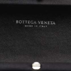 Pre Owned Bottega Veneta Black Intrecciato Satin Stretch Knot Clutch