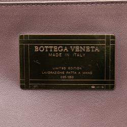 Pre Owned Bottega Veneta Purple Lambskin Intreccio Cabat Mini Tote