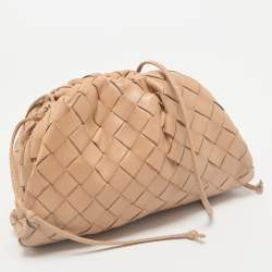 Bottega Veneta Beige Intrecciato Leather Mini The Pouch 