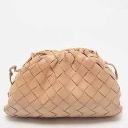 Bottega Veneta Beige Intrecciato Leather Mini The Pouch 