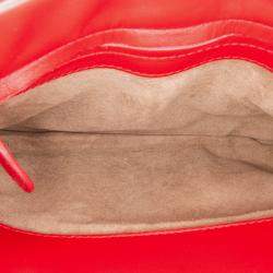 Bottega Veneta Red  Nappa Intrecciato Roma Mini Satchel