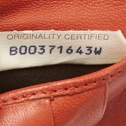 Bottega Veneta Orange Intrecciato Leather Compact Wallet