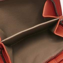 Bottega Veneta Orange Intrecciato Leather Compact Wallet