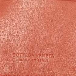 Bottega Veneta Orange Intrecciato Leather Compact Wallet