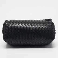 Bottega Veneta Black Intrecciato Leather Small Olimpia Shoulder Bag