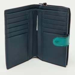 Bottega Veneta Light Blue Intrecciato Leather Compact Wallet