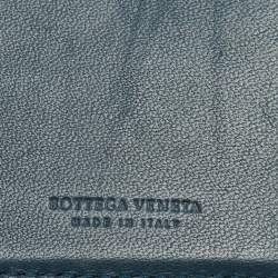 Bottega Veneta Light Blue Intrecciato Leather Compact Wallet