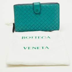 Bottega Veneta Light Blue Intrecciato Leather Compact Wallet