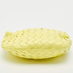 Pre Owned Bottega Veneta Yellow Intrecciato Leather Mini Jodie Hobo
