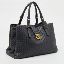 Bottega Veneta Grey Intrecciato Leather Medium Roma Tote