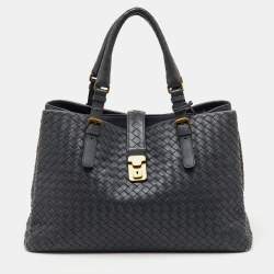 Bottega Veneta Grey Intrecciato Leather Medium Roma Tote