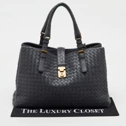 Bottega Veneta Grey Intrecciato Leather Medium Roma Tote