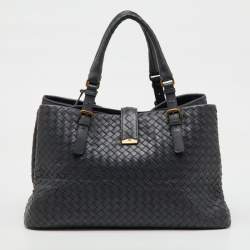 Bottega Veneta Grey Intrecciato Leather Medium Roma Tote