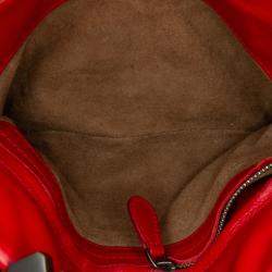 Bottega Veneta Red Nappa Intrecciato Roma Mini  Satchel
