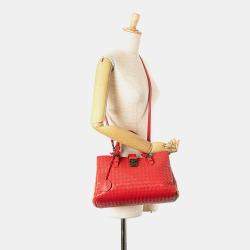 Bottega Veneta Red Small Intrecciato Roma