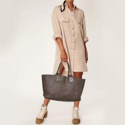 Bottega Veneta Cacao Intrecciato Leather Medium Cabat Tote 
