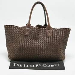 Bottega Veneta Cacao Intrecciato Leather Medium Cabat Tote 
