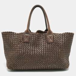 Bottega Veneta Cacao Intrecciato Leather Medium Cabat Tote 