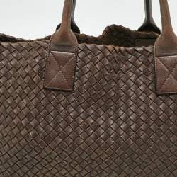 Bottega Veneta Cacao Intrecciato Leather Medium Cabat Tote 