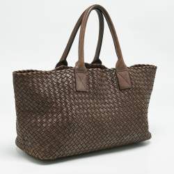 Bottega Veneta Cacao Intrecciato Leather Medium Cabat Tote 