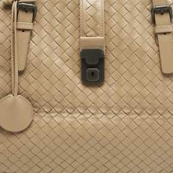 Bottega Veneta Beige Intrecciato Leather Medium Roma Tote