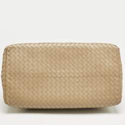 Bottega Veneta Beige Intrecciato Leather Medium Roma Tote