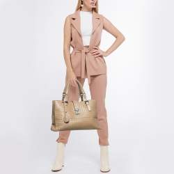 Bottega Veneta Beige Intrecciato Leather Medium Roma Tote