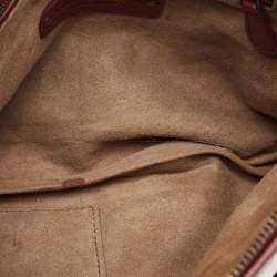 Pre Owned Bottega Veneta Burgundy Intrecciato Leather Nodini Crossbody Bag