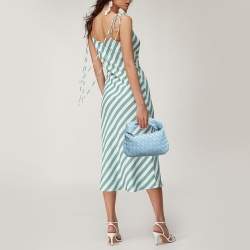 Bottega Veneta Light Blue Leather Mini BV Jodie Hobo