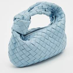 Bottega Veneta Light Blue Leather Mini BV Jodie Hobo